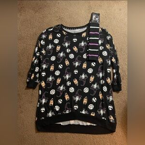 Nightmare Before Christmas Dress Nightgown Sleep Shirt w/ socks - 3X Black
